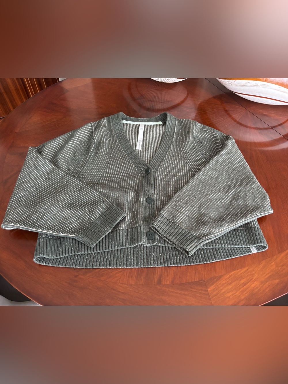 Lululemon Cotton-Blend Crewneck Cardigan size Large